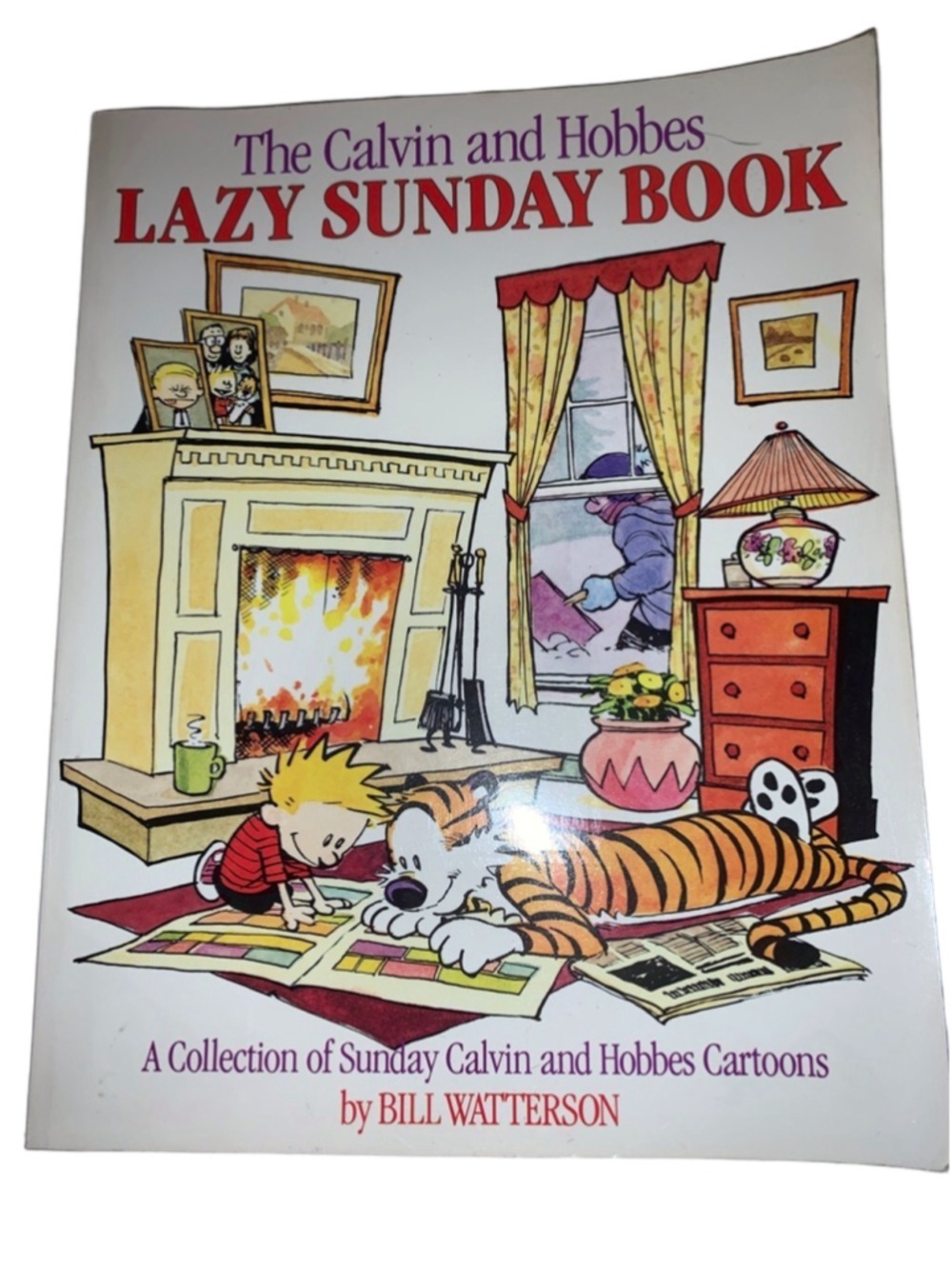 Calvin and Hobbes Lazy Sunday Book One Size White Orange Coffee Table Book